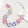 Rainbow -color Chunky Acrylic Chain Choker Necklace Lucite Statement Necklaces For Women Fashion Jewelry 2021 Chokers