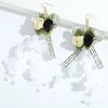 Trendig söt blomma tofs långa dangle örhängen för kvinnor tjejer söt handgjorda bröllopsfest gåvor uttalande smycken