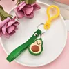 Cartoon 3D Fruits Avocado Key Chain Pendant PVC Souvenir Keychain Bag Coin Purse PVC Toy Pendant Fashion Jewelry Party Gift G1019
