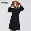 Miegofce Spring Collection Womens Windbreaker Free Fashion Casual High Quality har bälte knäppas ned Cloak 210914