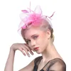 Dame Frauen Kopfschmuck Fascinator Mesh Blume Haar Clip Feder Hut Hochzeit Party Braut Neue 2021 Formelle Tragen Hüte Prom Cocktail homecoming MOB