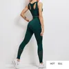 2 pièces femmes vêtements de sport sans couture Yoga ensemble sport Fitness élastique gilet soutien-gorge taille haute Leggings Yoga pantalon salle de sport