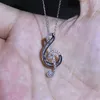 Kedjor ovanlig musikalisk anteckningsform hängande halsband 925 sterling silver clavicle chain mode bröllop brud smycken gåvor