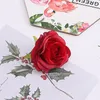 50 100pcs 6 5 cm sztuczna Sike Princess Rose Flower Heads do domu dekoracja ślubna