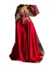 Aso Ebi 2022 robes de bal rouges avec jupe détachable appliques robe de soirée sirène en satin magnifique robe de soirée arabe abendkleider2615