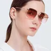 Helle Damen-Sonnenbrille, große quadratische Metallbein-Brille, UV400-Schutz, Sonnenbrille für Reisen, Autofahren