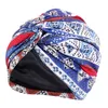 Czapka / czaszki Czapki Trendy Drukuj Noc Włosy Styl Pielęgnacja Faux Silk Podszewka Sleep Czapka Chemioterapia Turban