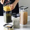 Storage Bottles & Jars 4 Sizes Kitchen Airtight Box Plastic Food Container Stackable For Dry Nuts Multi Grains Items