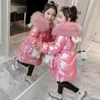 2020 Höst Vinter Baby Girls Jackor Coats Barn Tjocka Varma Långa Parkas För Flickor Kids Hooded Snowsuit Outwear Kläder H0909