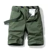 Jogger Verão Homens Casuais Carga Shorts Khaki Loose Short Brand Roupas Militares 210716