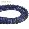 Outras contas redondas de pedra natural de Sodalite Blue Polish Matte Polish para jóias para fazer jóias Fita de colar de bracelete DIY 15 '' 4/6/8/10 mm Wynn22
