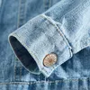 Giacca di jeans per ragazze Capispalla Primavera Abbigliamento per bambini Abbigliamento Giacca a vento autunnale Camicetta con ricamo floreale 210611