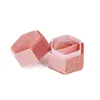 produit Hexagon Velvet Ring Box boîte à bijoux Présentoir avec Couvercle Amovible pour Mariage Fiançailles 211105