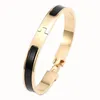 Com caixa High End 8mm designer design bangle titânio aço ouro carta fivela pulseira moda jóias homens e mulheres bracelets247v