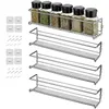 4PCS Väggmonterad Spice Rack Kökskåp Carbon Stål Krydda Förvaring Hylla Condiment Pepper Bottle Container Rack 211215