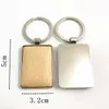 Porte-clés rond et rectangulaire en bois, pendentif DIY, gravure en bois, étiquettes cadeaux