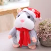 Cadeau de fête parlant Hamster Falante souris animal en peluche jouet enregistrement sonore poupée en peluche éducative cadeaux pour enfants 15 cm