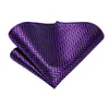 Bow Ties Hi-Tie Purple Gold Striped Silk Wedding Tie For Men Handky Cufflink Set Fashion Designer Gift Necktie Business Party