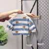 Baby pojkar tjejer kläder sätter barn spädbarn mode söt tecknad björn ny vår höst toddler bomull cardigan + t-shirt + byxor y220310