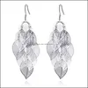 Boucles d'oreilles à breloques bijoux Nehzy 925 Sterling Sier haute qualité mode femme boucle d'oreille rétro creux feuille d'érable exagéré Long gland suspendu Dr