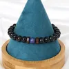 Braccialetti con ciondoli fatti a mano in pietra lavica a energia naturale per donna, uomo, coppia, club, yoga, gioielli