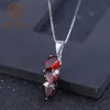 Балет Gem's 925 Серебряный серебряный камень 2 94CT Natural Garnet Gemstone Подвесной ожерелье Свадьба.