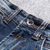 Włoski Styl Moda Mężczyźni Jeans Retro Niebieski Elastyczne Slim Fit Ripped Denim Spodnie Streetwear Vintage Designer Hip Hop Długie Spodnie