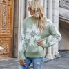 Autunno Inverno Maglione di Natale Casual Fiocco di neve Modello Jacquard Dolcevita Pullover Maglia Camicia maglione Donna 210514