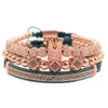3pcs/set Men Bracelet jewelry crown charms Macrame beads Bracelets Braiding Man Luxury Jewelry for women bracelet GC146