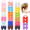 40Pcs/20Colors Sweet Solid Ribbon Bows Rubber Small Bowknot Fasce elastiche Cravatte per capelli per ragazze Toddlers Kids