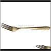 Sets Flatware Kitchen, Dining Bar Home & Gardentea Cutlery Fork Knife Spoon Matte Gold Stainless Steel Food Sierware Dinnerware Utensil Drop