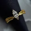 Ringos de casamento Luxury Gold Color Women Engajet