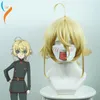 YoUjo senki tanya von degurechaff cosplay peruk kort rak för kvinnor värmebeständigt syntetiskt hår anime kostym blond y0913