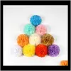 Pom Poms 7 Tamanhos Flor artificial de casamento multicolor para festa de aniversário de casa qvte4 Grinaldas decorativas 91q4c