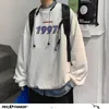 Privathinker män överdimensionerade hoodies varma fleece casual tröjor harajuku 1997 tryckta blå koreanska kvinnor tröjor 220223