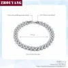 Цепочка звена Zhouyang Luxury Tennis Bracelet for Women Noble Wedding Hand Shining Silver Color Cubic Zirconia Fashion Jewelry JSH001