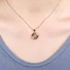 Chains 2021 Gold Color Initial Multicolor CZ Necklace Charm Letter Name Jewelry For Women Accessories Girlfriend Gift8772392