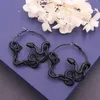 Hoop & Huggie High Quality Black Gothic Jewelry Serpent Earrings Snake Circle Women Party Accessories