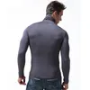 T-shirt à manches longues Hommes Turtleneck Modal Tshirt T-shirts élastiques serrés doux et respirant 210317