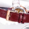 vrouw automatische mechanische horloge luxe horloges hartvormige wijzerplaat holle dames strass lederen band sport polshorloge