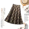 レディース秋の冬暖かいプラスサイズ4xlウールスカート