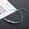 Bracelets de charme 12pcs/conjuntos pérolas de pérolas de cristal pêlos para mulheres Presente de joalheria de pulseira de corda ajustável