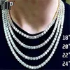 Hip Hop 1 rzęs łańcuch tenisowy AAA CZ Kamień 3/4/5/6 mm Bling Iced Out Cubic Cyrkon Naszyjniki dla Mężczyzn Biżuteria X0509