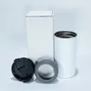 16oz Sublimation 4 in 1 tumbler 2 lids keep cooler Stainless Steel white straight tumbler blank travel mug portable B1