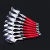 Spoons Stainless Steel Laguiole Dinner Spoon Big Large Tablespoon Set Rainbow Handle Soup Scoop Multi Color Cutlery Cafe 6pcs 8 5i2530