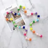 Brandello di legno Pompom Bulb Corde Colorful Pendant Bambini Home Decor Pendenti Agriturismo Agriturismo Handmade Parete Appeso Artigianato Nordico stile lungo 1,7 m WMQ1051