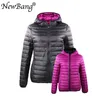 Bang Duck Coats Dames Feather Hooded Ultra Light Down Jacket met Carry Bag Travel Double Side Reversible Jacks Plus Size 210923