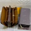 Double Zipper Printing Grid Long Purse mest elegant sätt att bära med sig pengar män och kvinnor unisex plånbok passhållare 002
