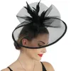 Hojna panna młoda Wedding Headpiece Fashion Women Church Chapeau Cap Big Party Ladies Fascynator Hat Hat Akcesoria do włosów 6246267