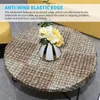 Amerikaanse stock tafelkleed ronde vinyl flanel backed tafel cover elastische rand tafelkleed voor 37-55 "tafel A42265A